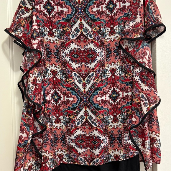 Alyx Women's Red and Black Patterned Blouse - Picture 5 of 6